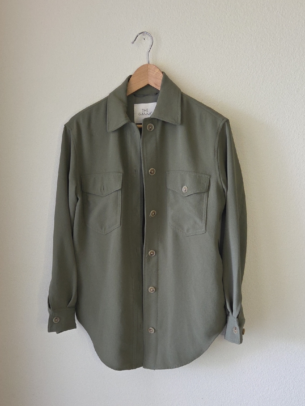 Wilfred The Ganni Shirt Jacket Shacket Sage Olive Green Sz 2XS